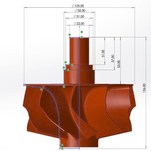 Reverse Engineering — bemaßtes CAD-Modell